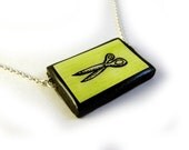 Lime Green Scissors Necklace