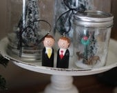 RESERVED Two LDS Elder Missionary Ornaments Wooden Peg dolls   Happy Mothers Day