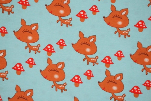 Knit turq deer 1 yard 4 way stretch amazing quality