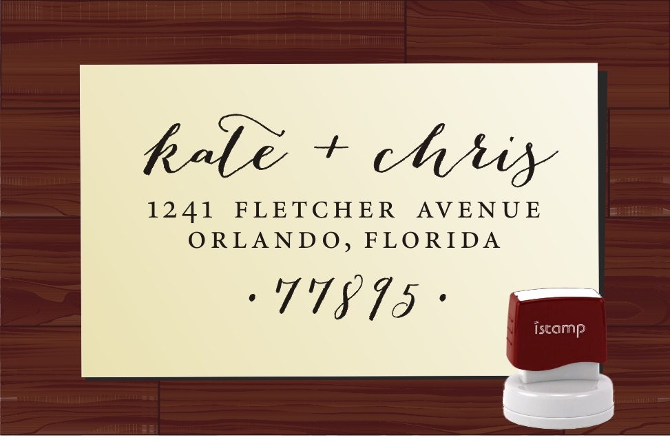 Calligraphy Handwriting Script Custom Return Address Stamp - Personalized SELF INKING Wedding Stationery Stamper - Style 1280J