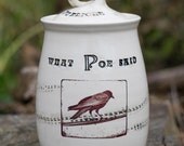 White Edgar Allan Poe Inspired Spirit Jar by Bunny Safari