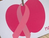 Breast Cancer Awarness Apple Note Cards (set of 10) Il_170x135