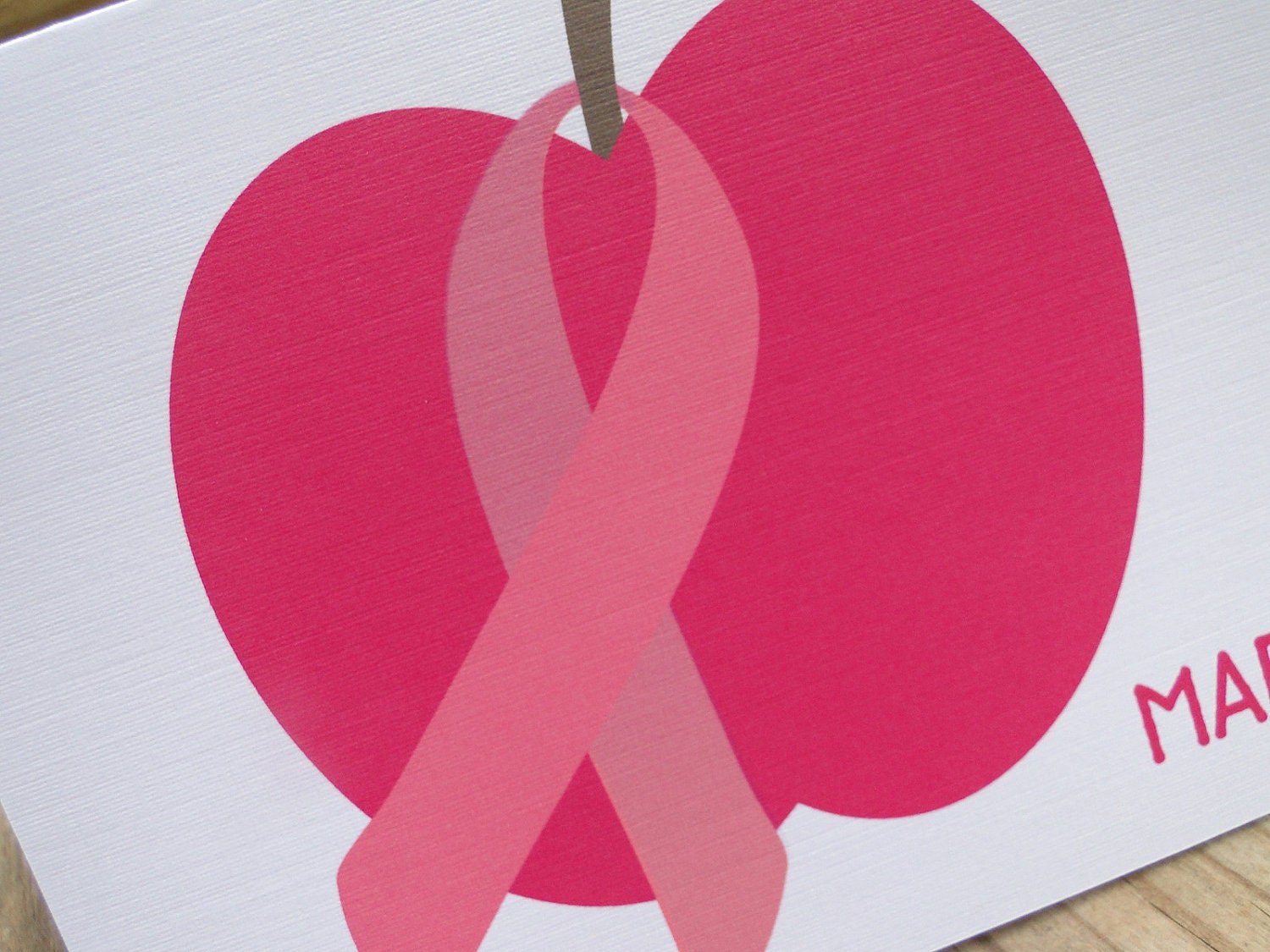 Breast Cancer Awarness Apple Note Cards (set of 10) Il_570xn