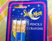 SALE Vintage 1990s Unopened Package of 3 Sailor Moon Pencils