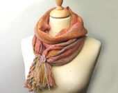 Handwoven neckwarmer - naturally dyeing - multiuse scarf - alpaca - one of a kind