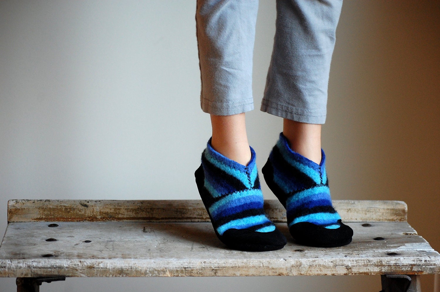 Kids Shoes, Toddler Slippers from Recycled Materials, sizes 7.5, 11.5, 13, Doing My Thing