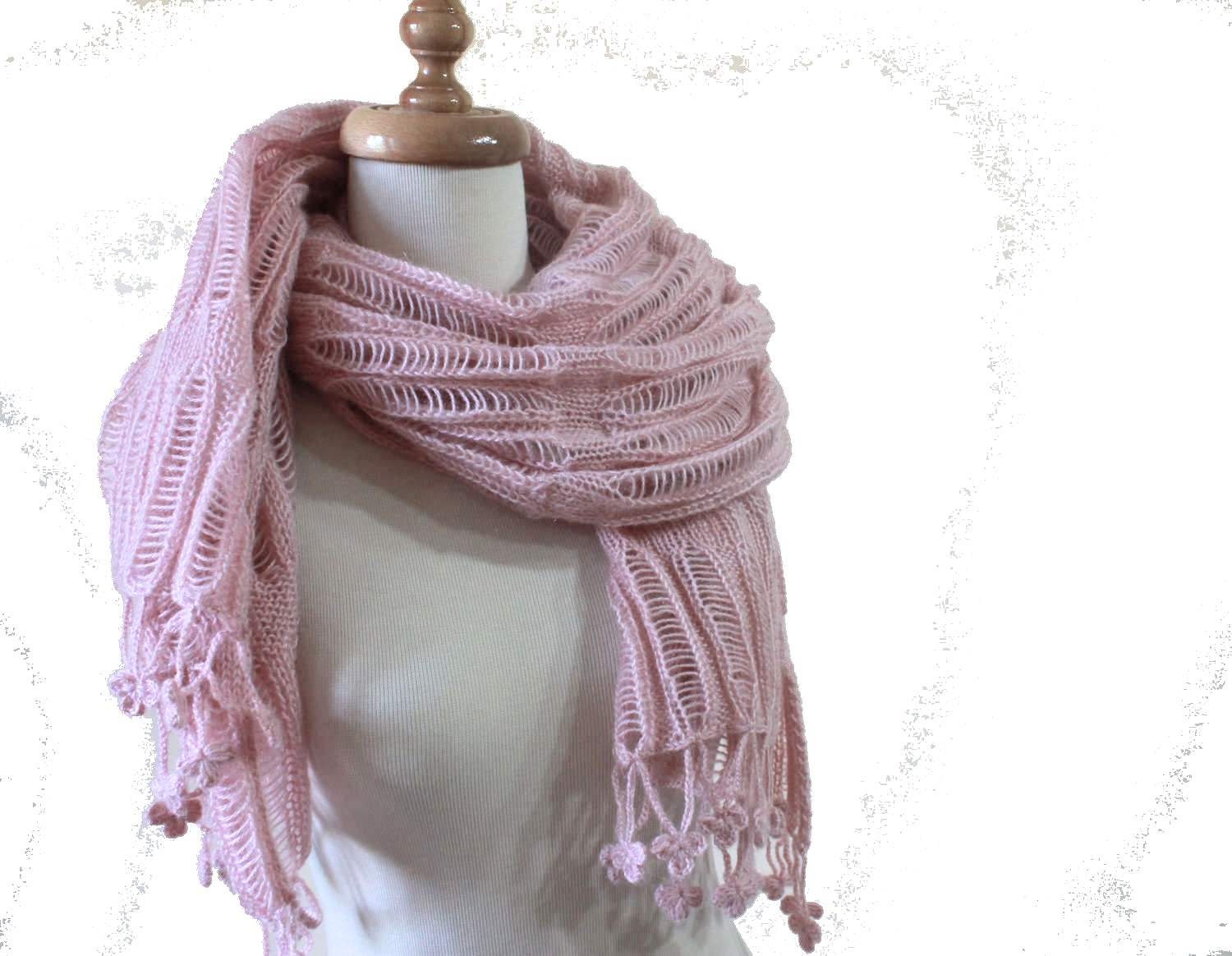 EXPRESS DELIVERY, Knit Pink Shawl Winter Accessories Fall Fashion Holiday Soft Scarf Wrap Very Soft Stole Pretty Gift Spring Fashion