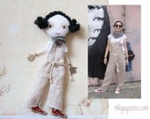 Custom Personalized Art Doll Brooch mixed media collage