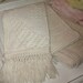 ecru scarf vintage chenille bedspread shabby chic ivory hobnail cottage prairie