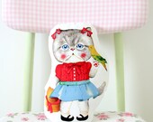 Cat Vintage Style Paper Doll / Cat cloth doll