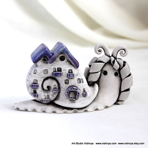 Purple Lavender Autumn snail by studio Vishnya