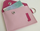 Customized Leather Wallet with Snap, Personalized with Letter Initials Monogrammed for you - choose your colors and letter, made to order