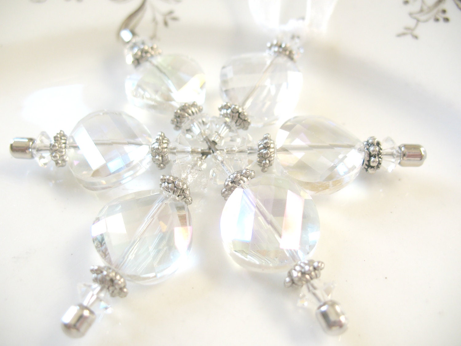 Clearance Vintage Crystal Snowflake Ornament