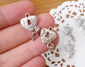 Charms for Crafting Accessories - Made with Love Inscription - SIX Pieces