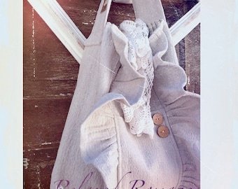 Handmade Bag, Canvas Natural Shoulder Bag Our French Satchel Large, Bohemian Travel Bag