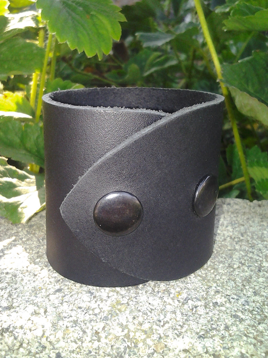 Black leather bracelet, Leather Bracelet Supplies Supple 2" Cuff blank