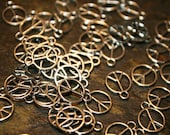 Peace Sign Charms, Tiny Size, 12mm, Silver, Pewter, 10 Pieces