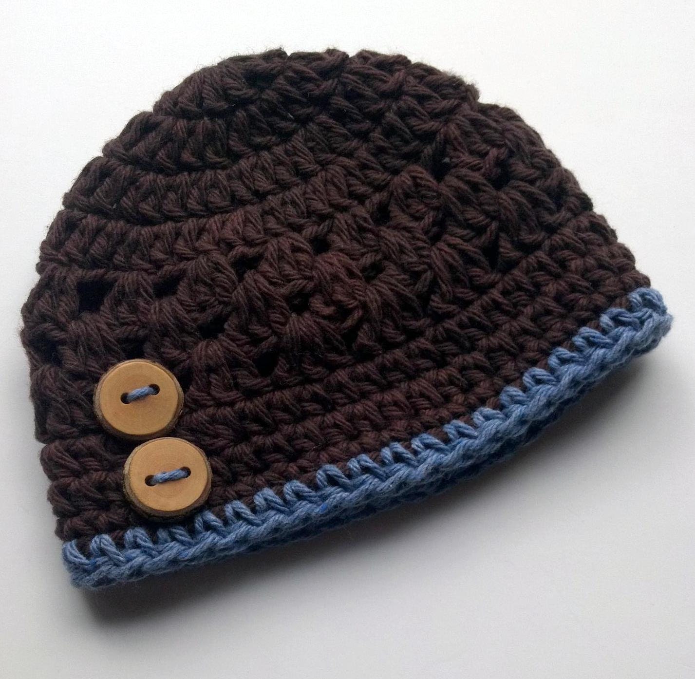 Baby Boy, Baby Boy Crochet Hat, Baby Boy Beanie Hat, Newborn Boy Hat,  MADE TO ORDER newborn-3 months