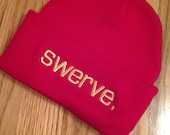 Trucks & Pearls Red swerve. Knit Beanie