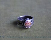 Agua Nueva Agate Ring in Reclaimed Silver (Made to Order in Your Size)-"Layers Ring in Goldenrod"