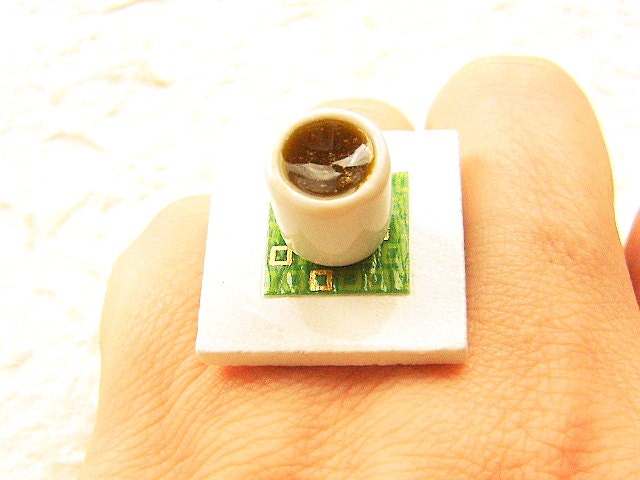 Japanese Tea Ring Miniature Food Jewelry