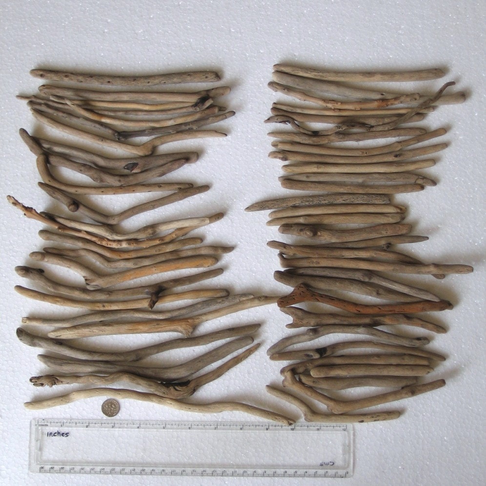 55 Natural Driftwood Sticks Mosaic Art and Craft Supplies (1433)