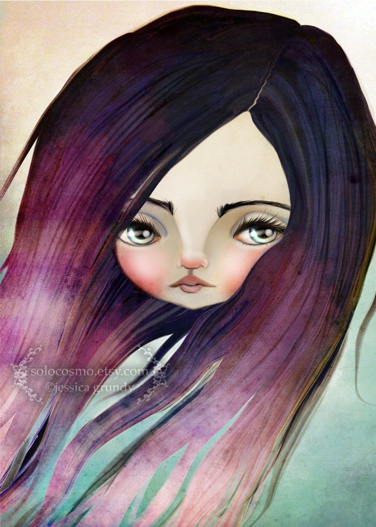 ACEO ATC Artists Trading Card Print - 'Violet' - Mini Fine Art Print 2.5x3.5" Small sized Giclee Print