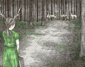 Coming Home - 8" x 10" Pen and Ink Print