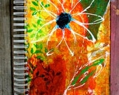 Abstract Flower - One of a Kind 8"x10" Lined Paper Journal - Notebook, Stationary, Diary,  Original Art