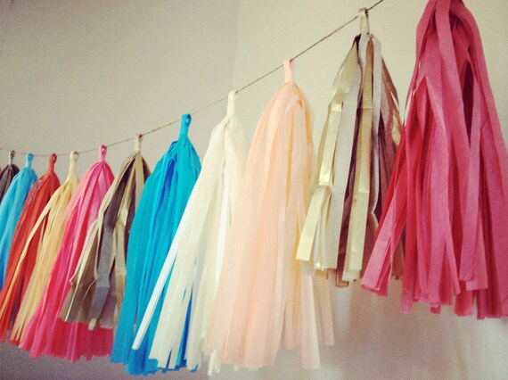 Stay Golden ... tissue paper tassel garland // nursery // weddings // birthdays // party decorations Il_570xn