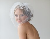 Birdcage Veil, Wedding Veil, Illusion Birdcage Veil,  Bridal Veil with Rhinestones, Short Veil, 18" Visor Veil