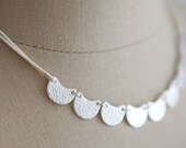 Silver Three Quarter Moon Necklace on Cord