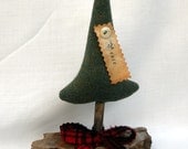 Peace Tree Ornie Primitive Christmas Wool Tree Ornament OFG Team SOCOFG Peace Pine