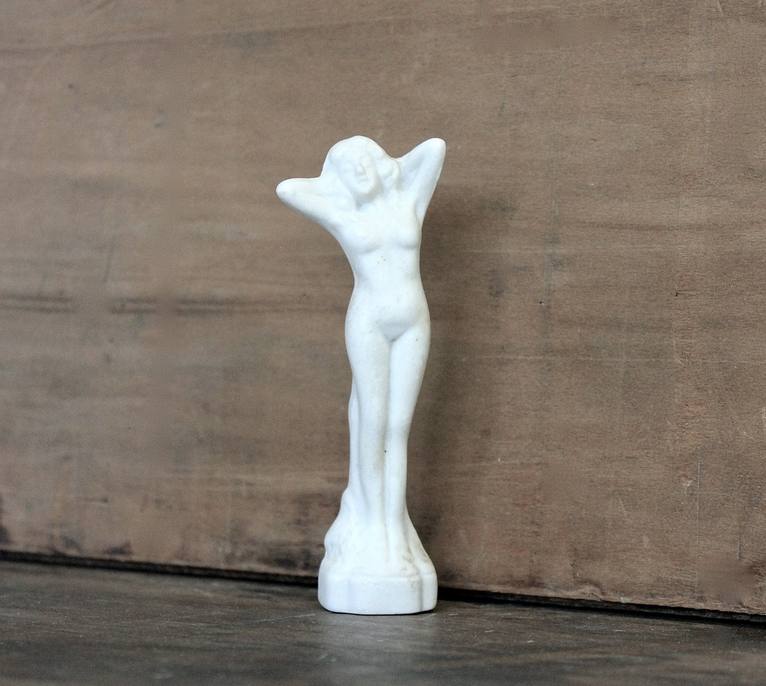 She Might Be Cold - Antique Bisque Woman Figurine - Made in Japan - Frozen Charlotte - Collectible - For Him - Nude