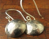 Sterling Silver Earrings Embossed Woven Pattern
