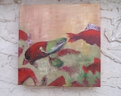 Sockeye Salmon Run  12 x 12 Original Acrylic
