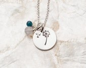 Dandelion Necklace, Dandelion Wish Necklace, Hand Stamped Dandelion Necklace, Wish Necklace, Graduation Gifts, Gifts for Grads, Adoption