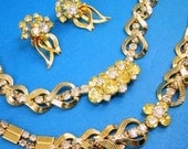 Sarah Coventry Yellow Rhinestone Parure - Monte Carlo