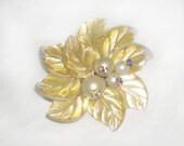 Vintage Irridesent Plastic Flower Brooch Marked West Germany