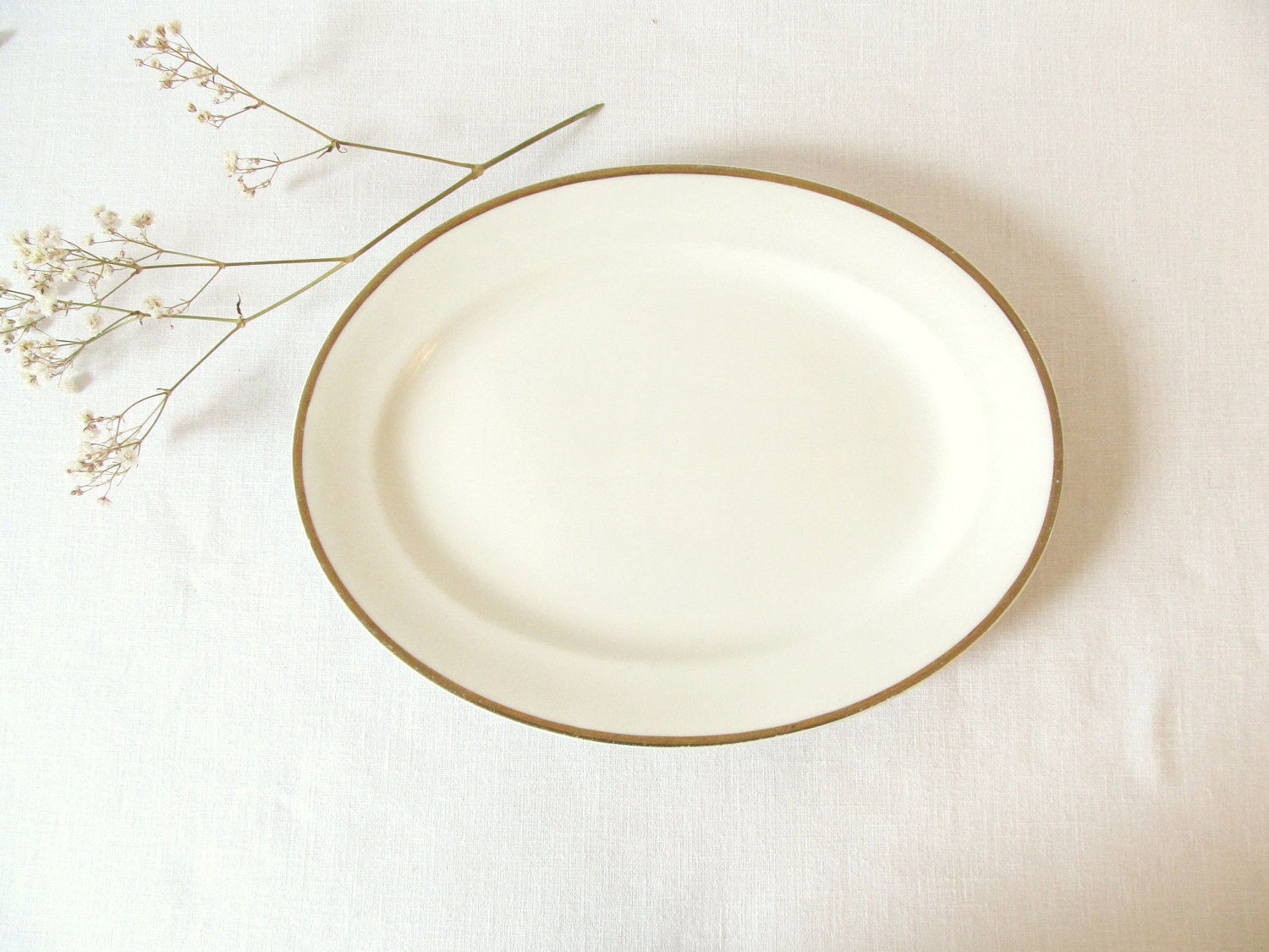 Vintage White China Platter