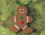 Gingerbread Man Cookie Christmas Ornament - polymer clay