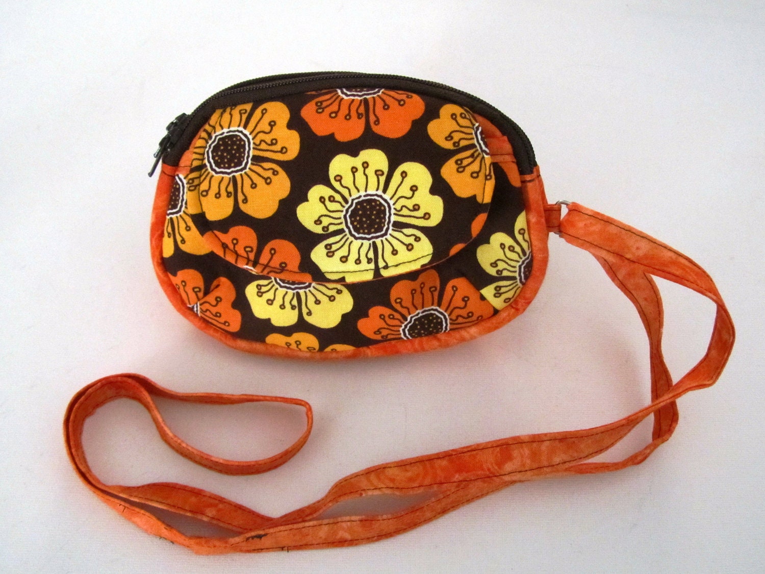 Mini Double zipper pouch wristlet purse clutch butterfly