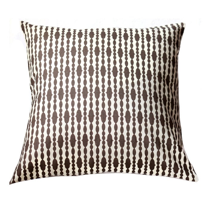 Organic Pillow Cover - Raindrops Chocolate