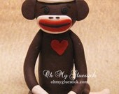 Original Vintage Sock Monkey Cake Topper by Oh My Gluestick