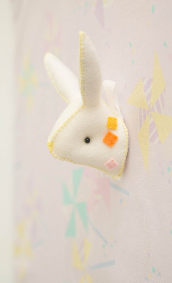 Felt taxidermy - faux taxidermy bunny head