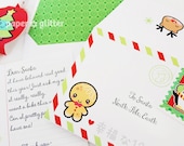 Christmas Stationery Notes and Envelope Set with circle stickers and stamps  Editable Text Feature-You type in the text to personalize 0031