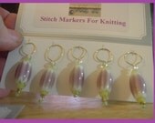 Stitch Markers For knitting, Yellow and lavender