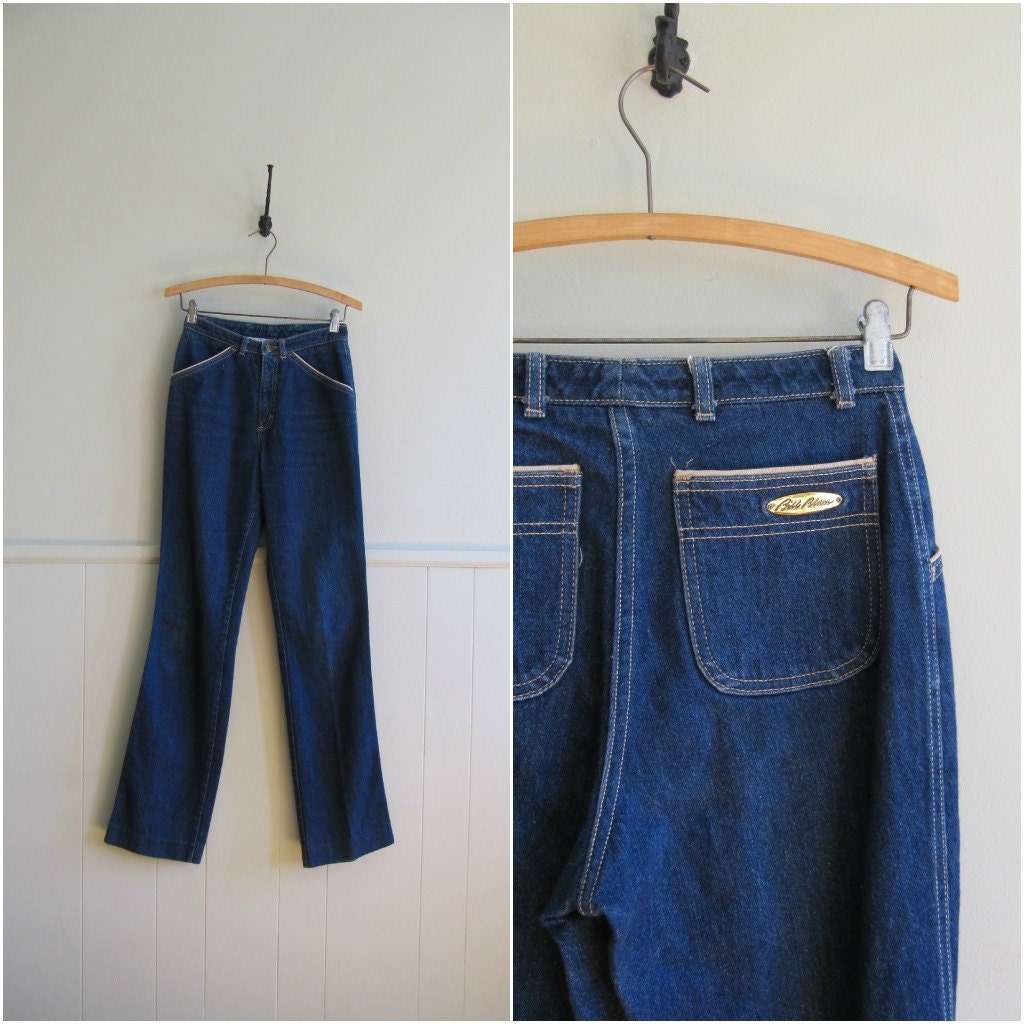 1970s vintage Bill Blass high waisted skinny fit straight leg jeans