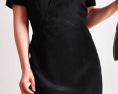 Pure Silk V Neck Short Sleeves Pencil Skirt Little Black Dress
