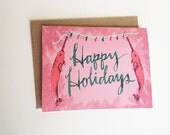 Aquatic Christmas Card- Festive Narwhals